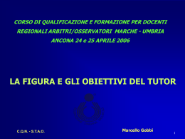 La Figura e gli obiettivi del Tutor