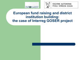 European fund raising & district instituion building