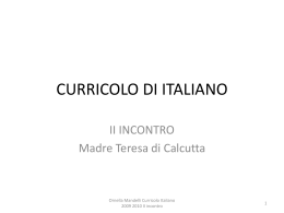 Slides curricolo italiano II&deg; incontro