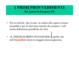 primi provvedimenti