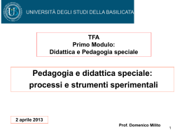 Pedagogia e didattica speciale - Università degli Studi della Basilicata