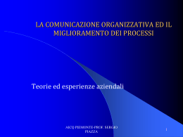 LA COMUNICAZIONE ORGANIZZATIVA ED IL