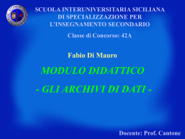 l`organizzazione degli archivi - Dipartimento di Matematica e