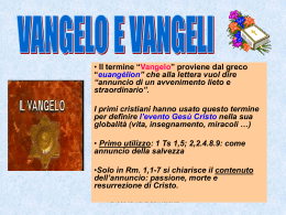 SCHEMA DEI VANGELI - Parrocchia Biccari
