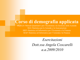 Corso di demografia applicata
