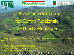 La Previsione delle frane nel Centro Funzionale dell`Emilia