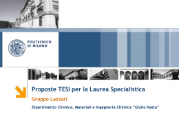 Proposte TESI per la Laurea Specialistica Gruppo Lazzari