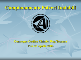 Campionamento Polveri Inalabili - Ordine dei Chimici della Toscana