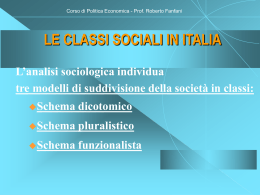 LE CLASSI SOCIALI IN ITALIA
