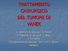 TUMORE DI VANEK - Societ&agrave; Triveneta di Chirurgia