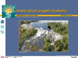 Analisi piccoli progetti idroelettrici