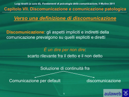 Discomunicazione e comunicazione patologica