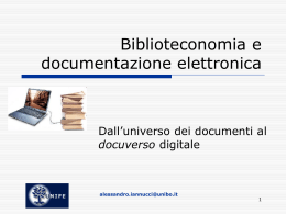biblioteconomia e documentazione elettronica
