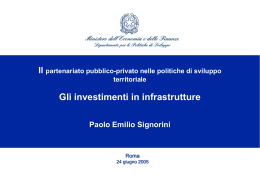 Gli investimenti in infrastrutture - DPS