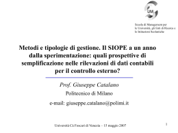 Metodi e tipologie di gestione. Il SIOPE a un anno dalla