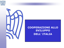 COOPERAZIONE ALLO SVILUPPO SVOLTA DAL