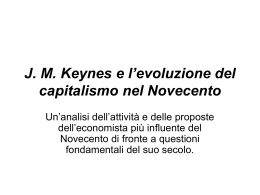 J. M. Keynes e l`evoluzione del capitalismo nel Novecento