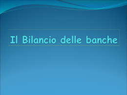 Il Bilancio delle banche