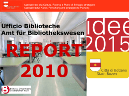 Il report 2010 - Comune di Bolzano
