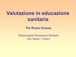 La valutazione in educazione sanitaria