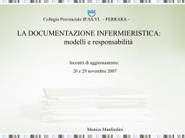 La documentazione infermieristica
