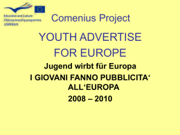 I giovani fanno pubblicità all`Europa