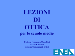 LEZIONI DI OTTICA per le scuole medie F