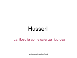 HUSSERL - Consulenza Filosofica