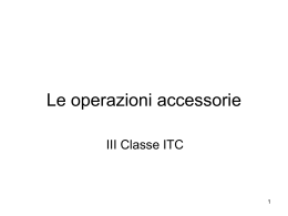 Operazioni accessorie