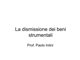 La dismissione dei beni strumentali - ITC V. Giordano