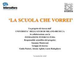 `LA SCUOLA CHE VORREI` - Scuole Internazionali