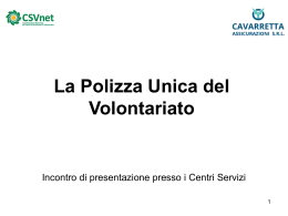 La Polizza Unica del Volontariato
