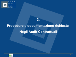 Documentazione e informazioni richieste 3. COST STATEMENT