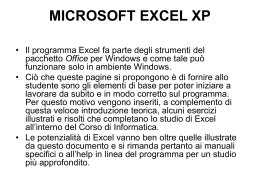 Slide introduttiva ad Excel