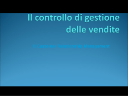 Il progetto di CRM