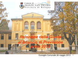 presentazione bilancio 2013 - Comune di Monte San Pietro