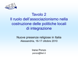 Lezione: Associazionismo e politiche sociali