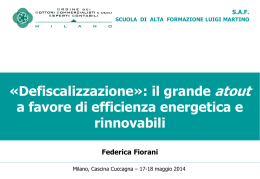 Defiscalizzazione per efficienza energetica e rinnovabili