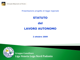 "Statuto del Lavoro Autonomo" - Gruppo Consiliare Liga Veneta