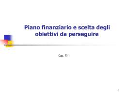 Parte Terza: percorsi di analisi e formulazione dei piani finanziari