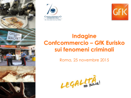 L`indagine Confcommercio-Gfk Eurisko sui fenomeni criminali