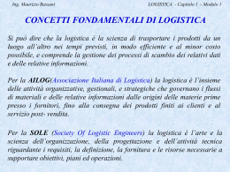 Ing. Maurizio Bassani LOGISTICA
