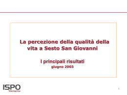 sondaggio 2003 - Comune di Sesto San Giovanni