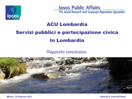 sondaggio sui servizi pubblici in lombardia