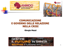 Comunicazione e governo nelle relazioni nella crisi- Dott
