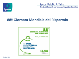 indagine per l`88esima Giornata Mondiale del Risparmio