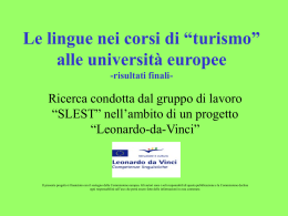 n&deg; e caratteristiche dei centri - SLEST Standard linguistico Europeo
