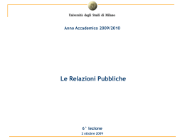 Le Relazioni Pubbliche - Scienze Politiche, Economiche e Sociali