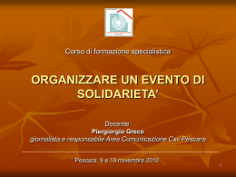Organizzare un evento di solidariet&agrave;