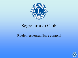 Segretario di Club - Lions Clubs International